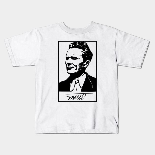 Josip Broz Tito with signature Kids T-Shirt by dan89